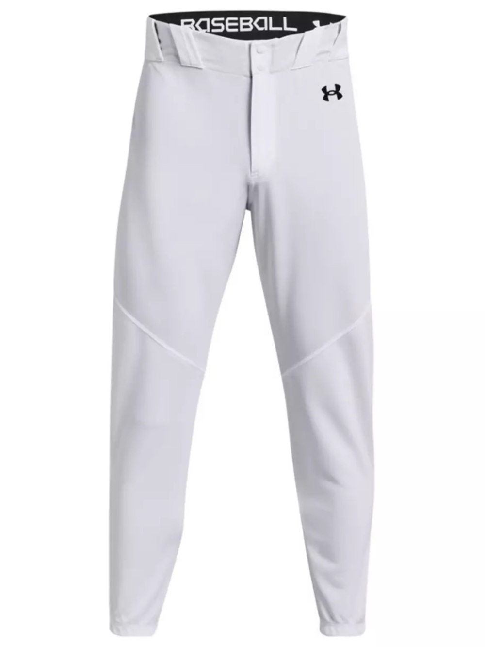 Under Armour Men’s White Baseball Pants with Black Logo